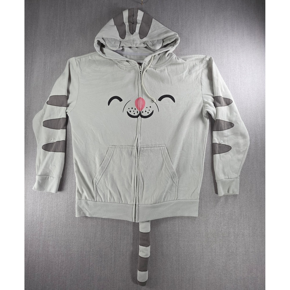 Ripple Junction The Big Bang Theory Hoodie Women L Gray Soft Kitty Costume Tail